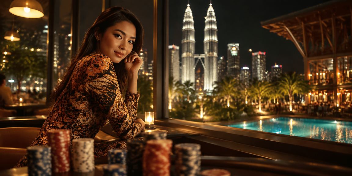 Suasana kasino poker mewah Kuala Lumpur dengan sentuhan motif batik