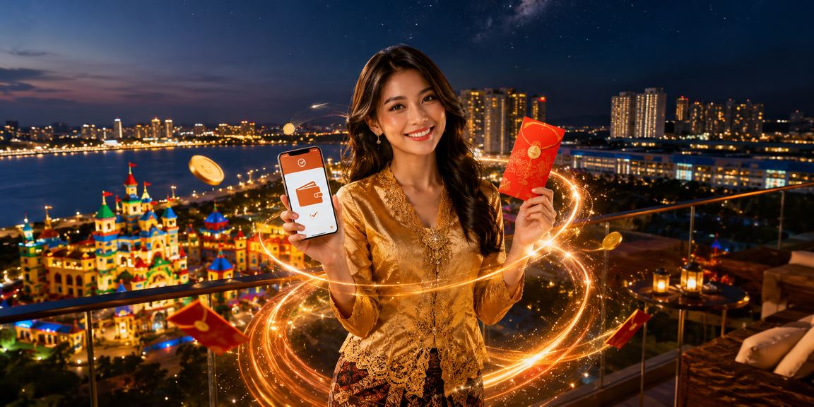 Suasana perayaan Malaysia dengan sampul merah simbol bonus istimewa